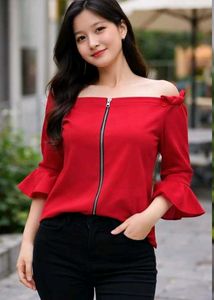 Chic Off-Shoulder Red top