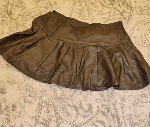 BLACK LEATHER MINI SKIRT