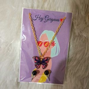 All Butterfly Charm Necklace Set pack of 5
