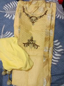 Elegant Yellow Anarkali Suit