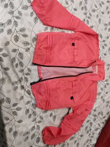Vintage Style Coral Windbreaker Jacket