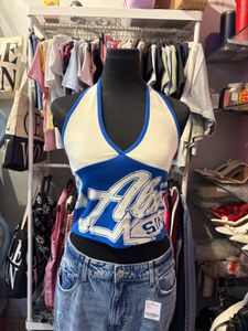 Halterneck Graphic Crop Top