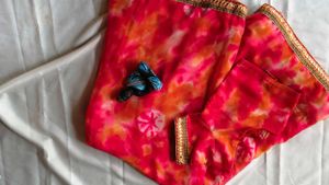 Vibrant Tie-Dye Saree with Blouse