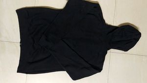 Girls Branded Black Colour Woolen Hoodi T-shirt