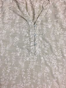 Elegant Beige Floral Print Kurta