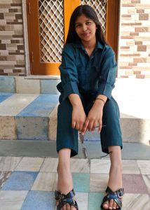 Stylish loose Teal Button-Down Shirt and pent(cord