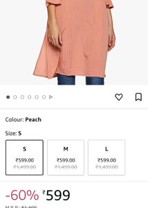 New Peach Color RareRoots Kurti