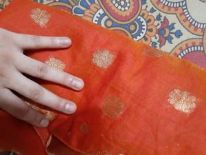 Beautiful Orange Brocade Kurta