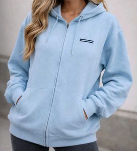 Light Blue Zip-Up Hoodie