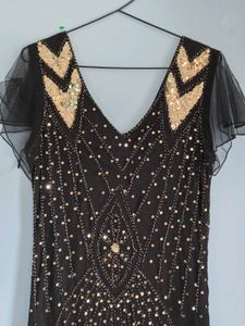 Sparkling Black Sequin Flapper Dress