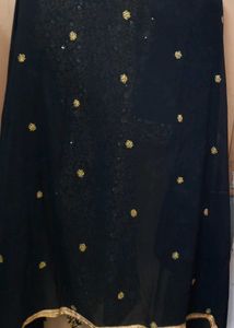 Elegant Black Kurta Set with Gold Embroidery