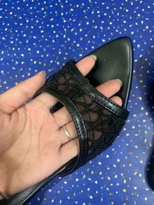 Chic Black Stiletto lace Mules ⭐️