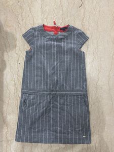 TOMMY HILFIGER Gray Striped Casual Dress