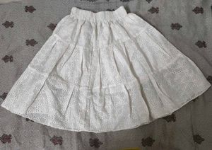 Chic White Broderie Skirt
