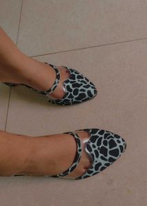 animal print block heels