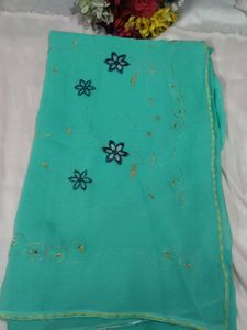 Elegant Teal Saree with blouse