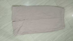 Beige Knit Midi Skirt