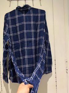 Blue Plaid Button-Up Shirt