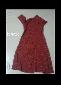 Maroon Printed Kurta with flaws no return middle s