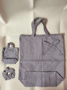 Gingham Tote Bag Set
