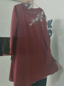 Elegant Maroon Embroidered Tunic