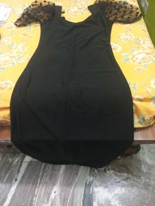 Black Dress with Puff Sleeves