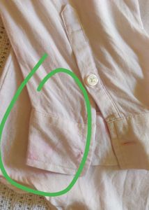 Light Pink Cold Shoulder Button-Up Shirt