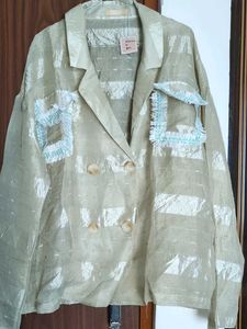 Stylish Beige Double-Breasted Blazer