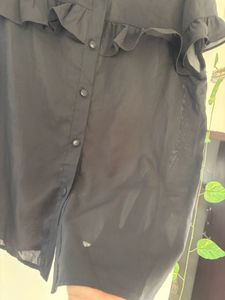 Ruffled Black Blouse