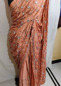crepe aari hand work saree very beautiful 😍