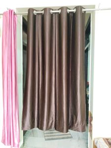 Stylish Tailor Stitched Brown Curtains - Set of 2