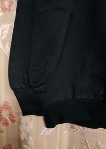 Black-grey Sweat Shirt With Shoulder Cut