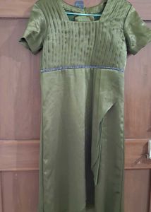 Elegant Olive Green Gown