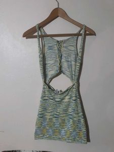 Patterned Cutout Mini Dress