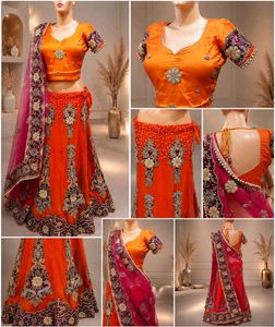 Stunning Orange Lehenga Choli Set