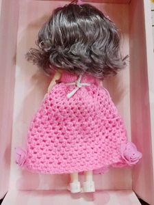 Adorable Pink Doll with Crochet Dress