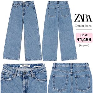 Zara Light Wash Wide Leg Jeans