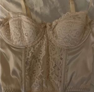 Lace Trim Satin Corset Top