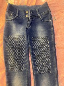 Stylish Patterned Denim Jeans