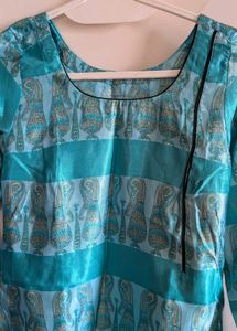 Beautiful Teal Printed Kurta