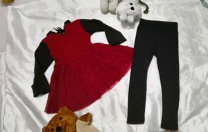 Very Cute&amp; Beautiful Net Frock With Leggings