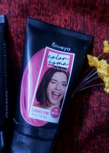 Anveya  Hair Color Is Totaly Safe.one Day Hair Makeup  Easy To Use Available  In 2 Shade  Blue And Pink.