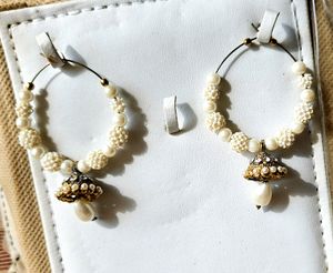 Small Pearl White Jhumka