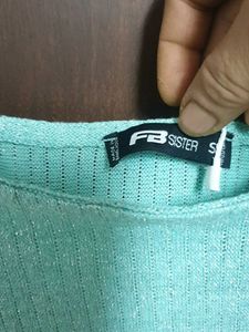 Mint Green Ribbed Crop Top small size no 138