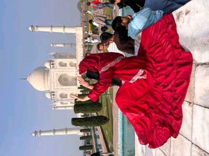 Elegant Red Anarkali Suit Set / three piece sui