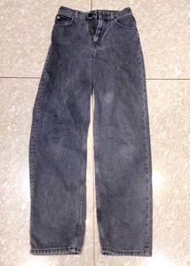 Women's Grey Wide-Leg Jeans