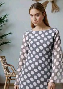 Elegant Polka Dot Dress(With Price Tag)