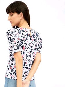 FLORAL PRINT WHITE TOP