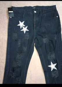 Shein Distressed Star Jeans