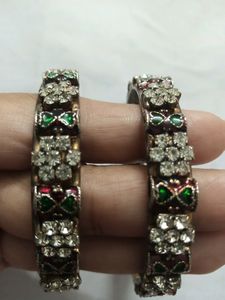 Vintage Rhinestone Bangles - Set of 3
